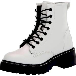 Madden Girl White Combat  Boots
